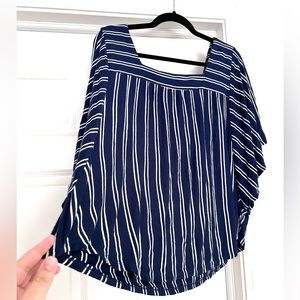 Navy Striped Jersey Top
